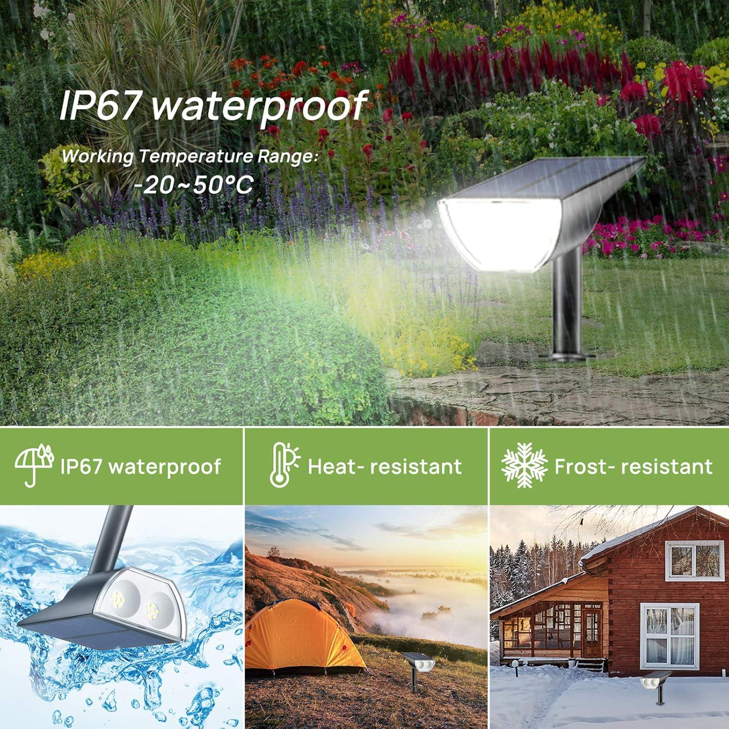 Solar Powered Black LED Pathway Spotlights, 6-Pack