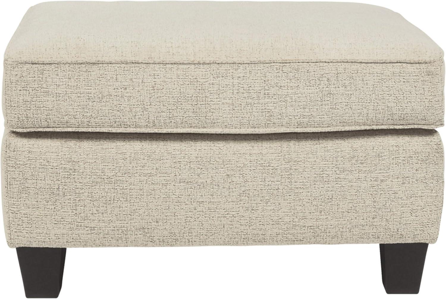 Contemporary Beige Chenille Oversized Footstool 39"x39"