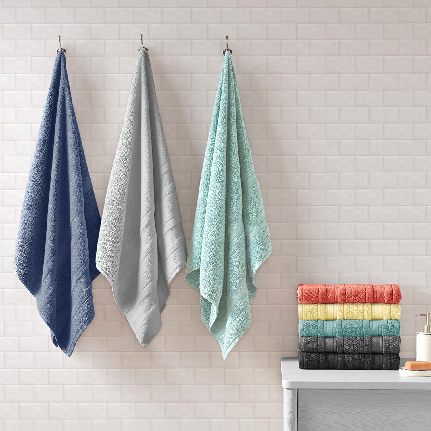 6pc Roman Super Soft Cotton Quick Dry Bath Towel Set Yellow - Madison Park: Lightweight, OEKO-TEX Certified