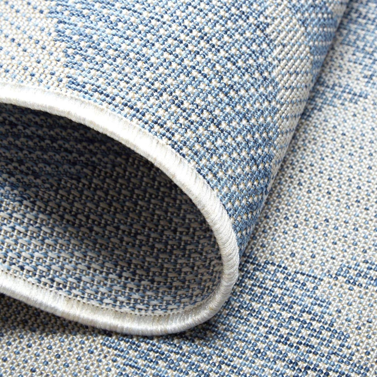 Nicole Miller New York Patio Country Calla Herringbone Indoor/Outdoor Area Rug, Blue/Grey
