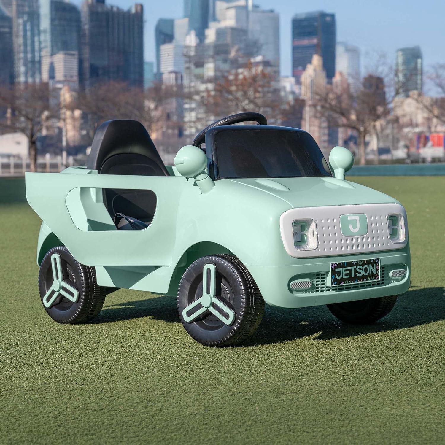 Jetson Mako Electric Motor Assist Ride-On Push Car - Green: Remote Control, Charger Included