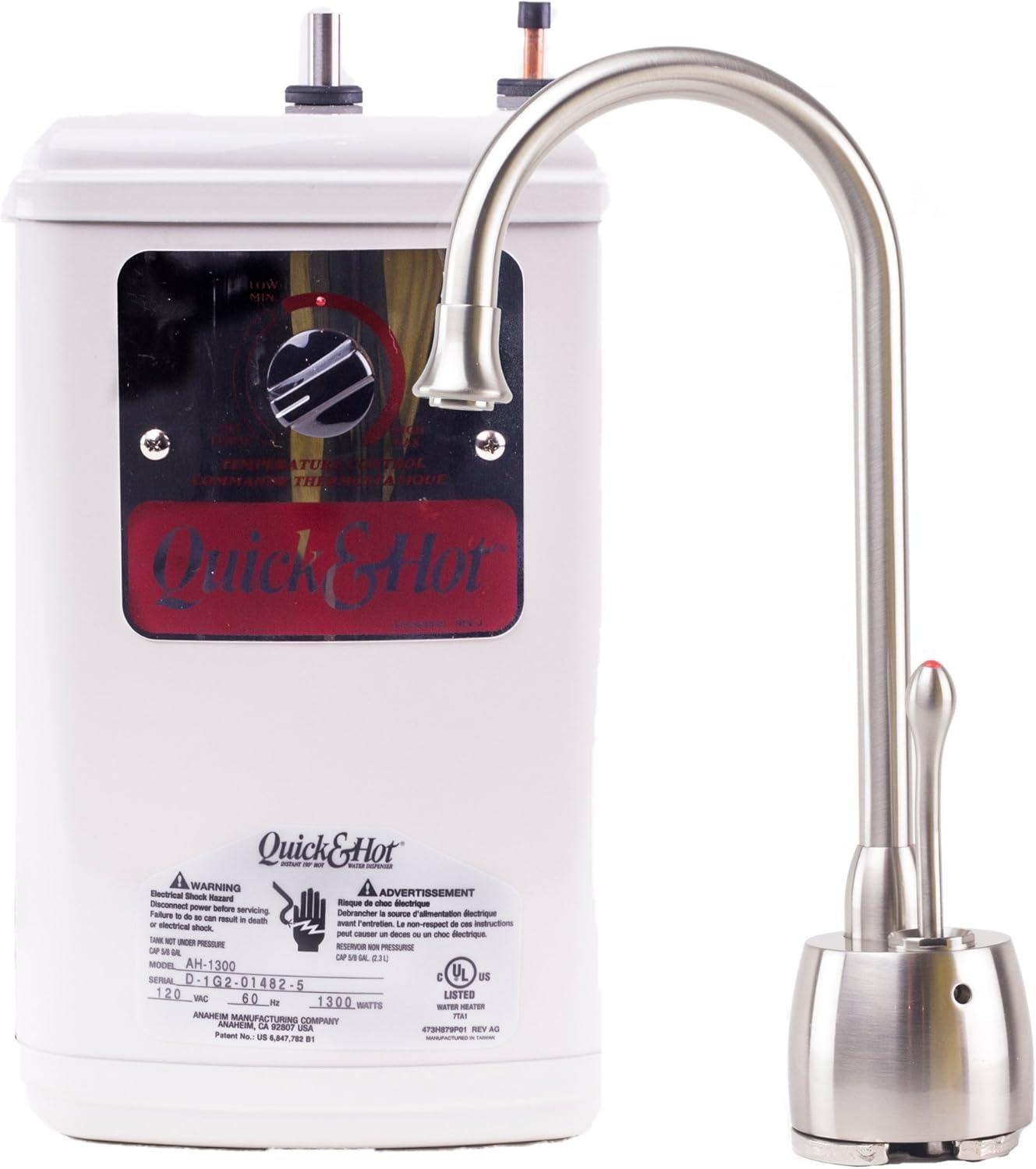 Waste King H711-U-SN Quick & Hot Water Dispenser Faucet & Tank - Satin Nickel,Medium