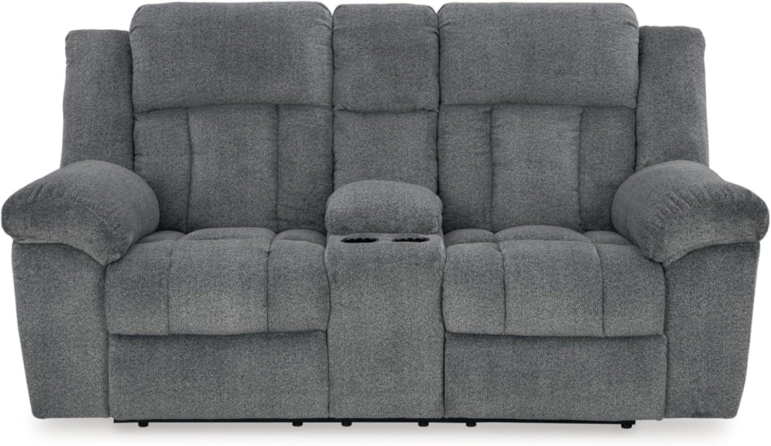 Ashley Furniture Tip-Off Slate Power Reclining Loveseat