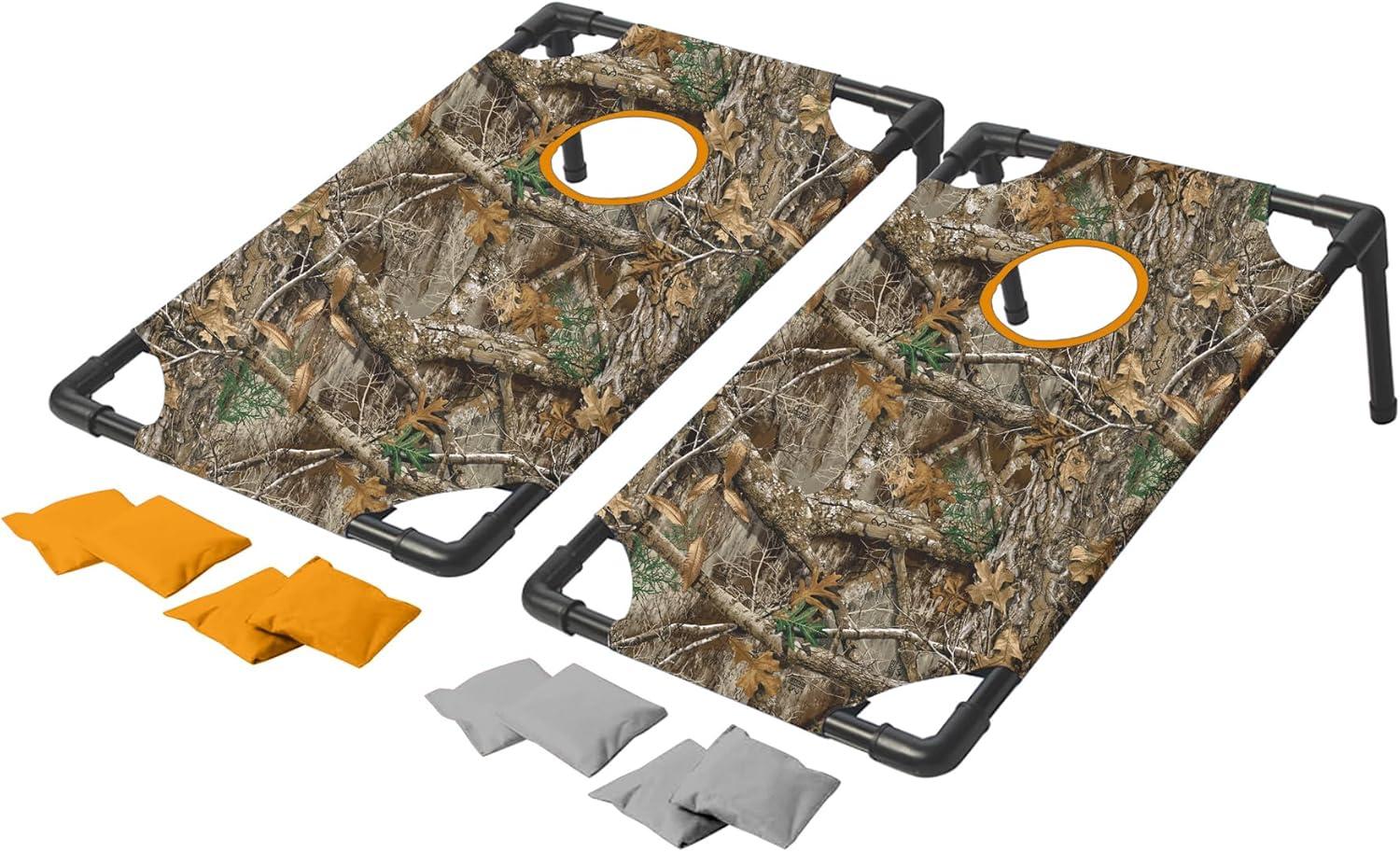 Realtree Forest Camo Portable Cornhole Toss Game with Nylon Carrying Case