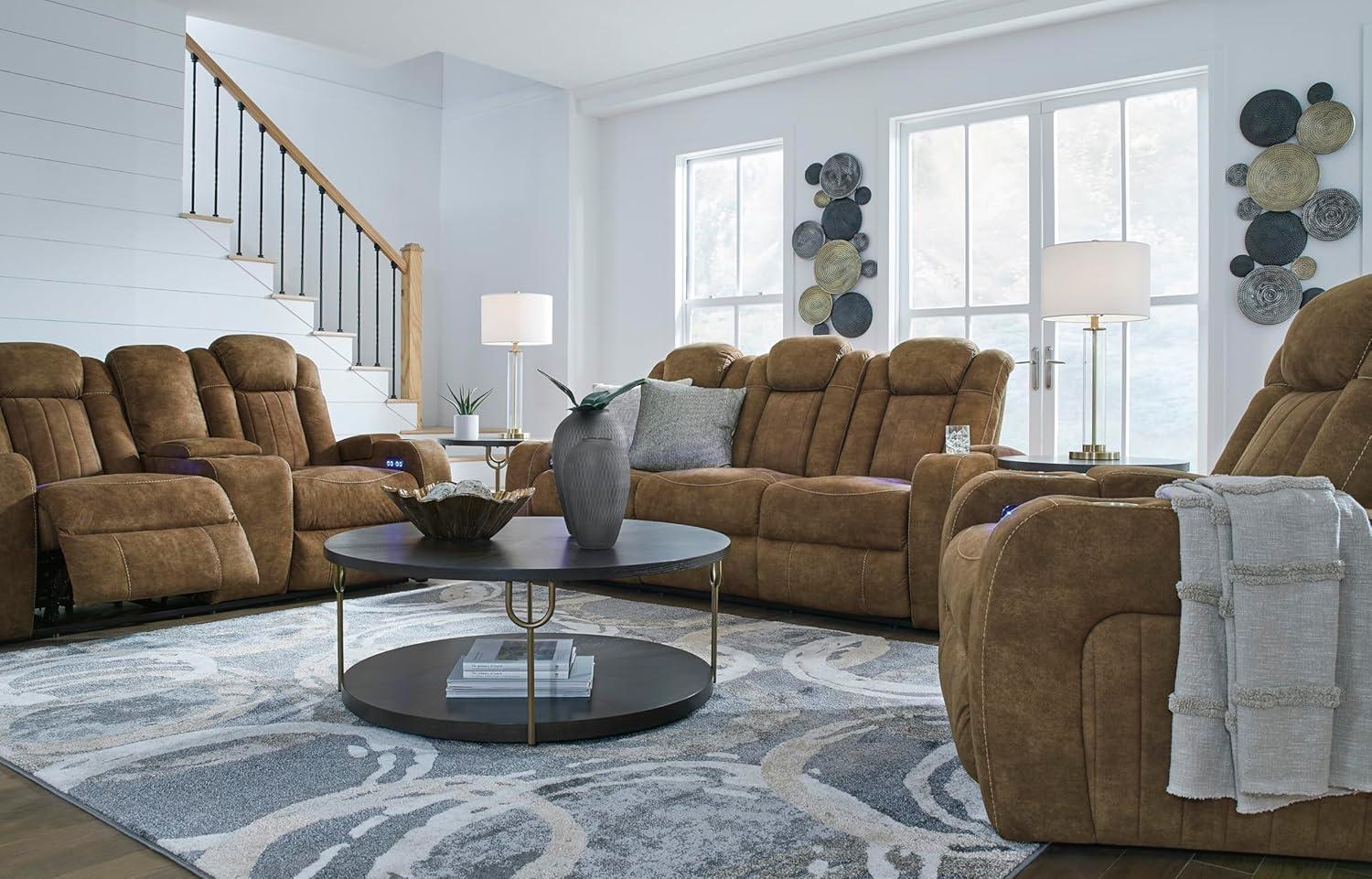 Signature Design by Ashley Wolfridge Brown Power Reclining Sofa