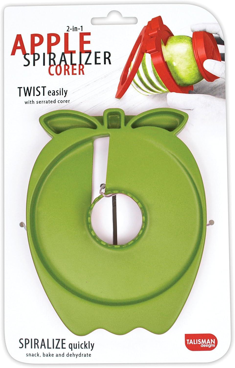 Green Nylon Apple and Pear Spiralizer Corer