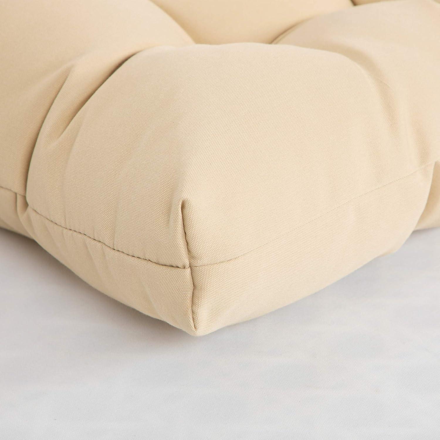 ARTPLANT Outdoor Dinning Seat Pads Cushions with Tie 19"x19"x4",Square Wicker Outdoor Tufted Cushion,Set of 2,Navy Blue