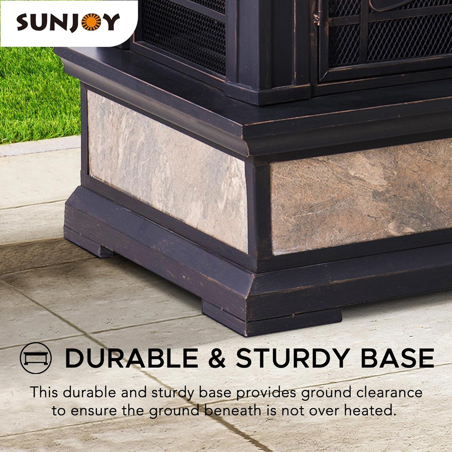 Sunjoy Heirloom 4.7H ft. Wood Burning Outdoor Fireplace