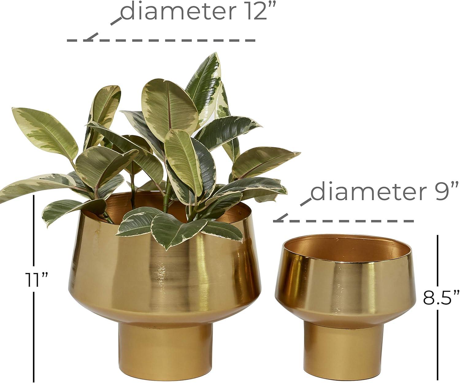 Gold Iron Indoor Outdoor Planter Set of 2