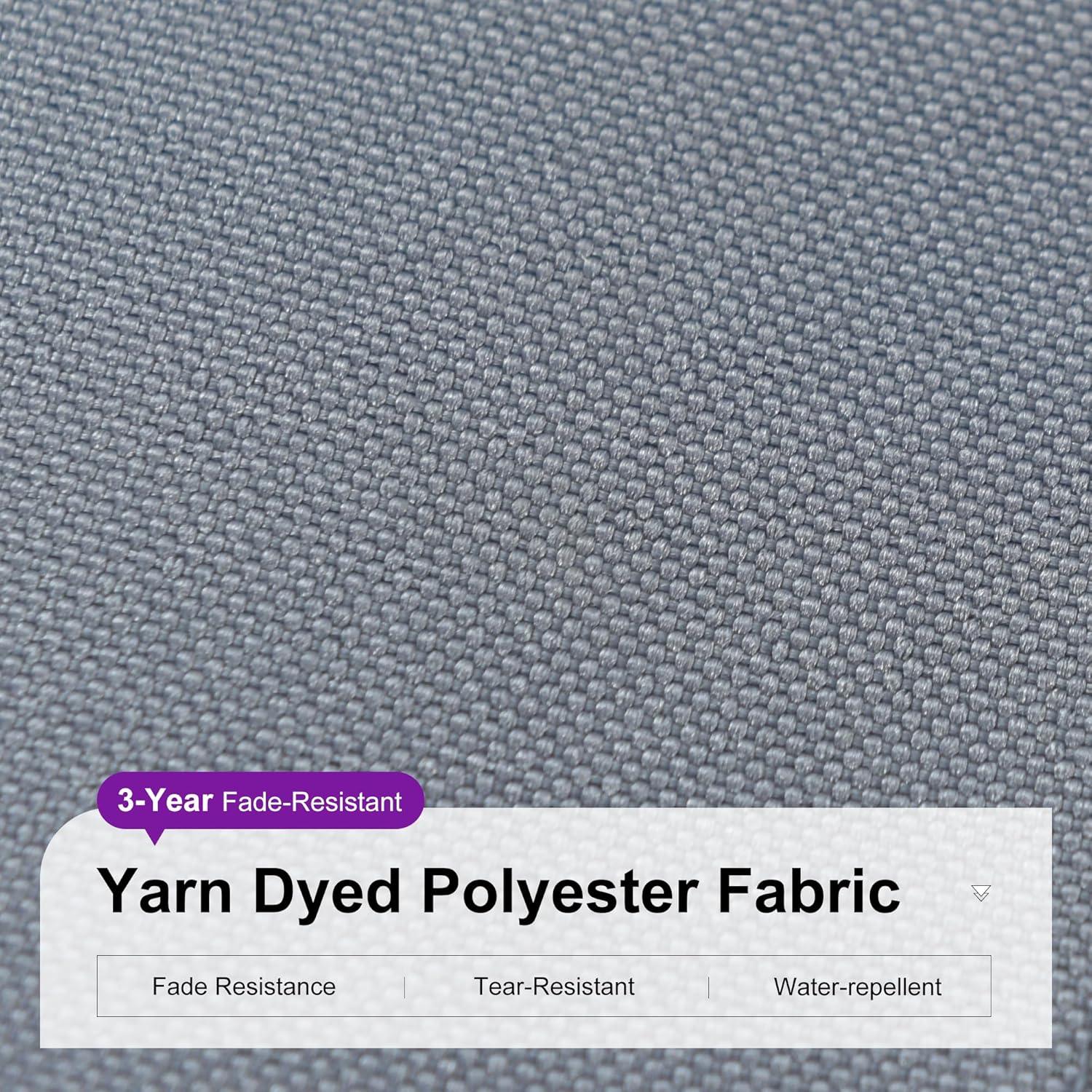 PURPLE LEAF 8 Feet Patio Umbrella Outdoor Cantilever Square Umbrella Aluminum Offset Umbrella with 360-degree Rotation for Garden Deck Pool Patio, Light Grey