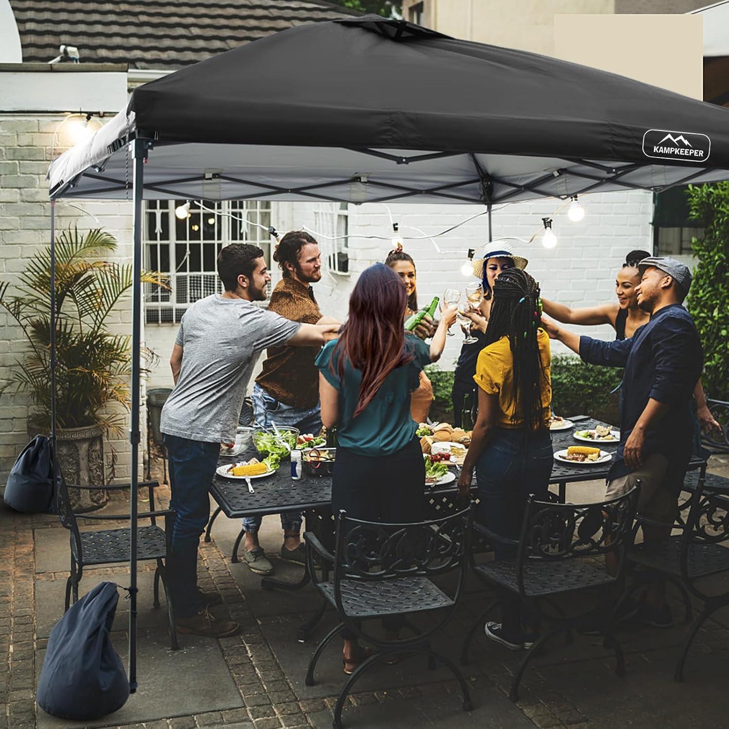 Black 10x10 Polyester Pop-Up Canopy Tent Top with Air Vent