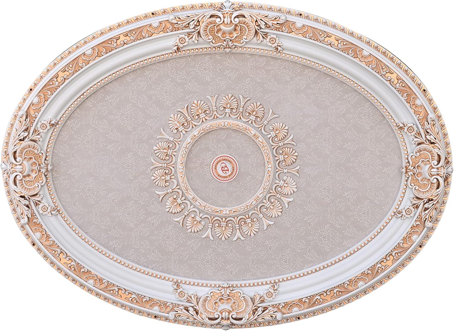 French Blanco Oval Chandelier Ceiling Medallion