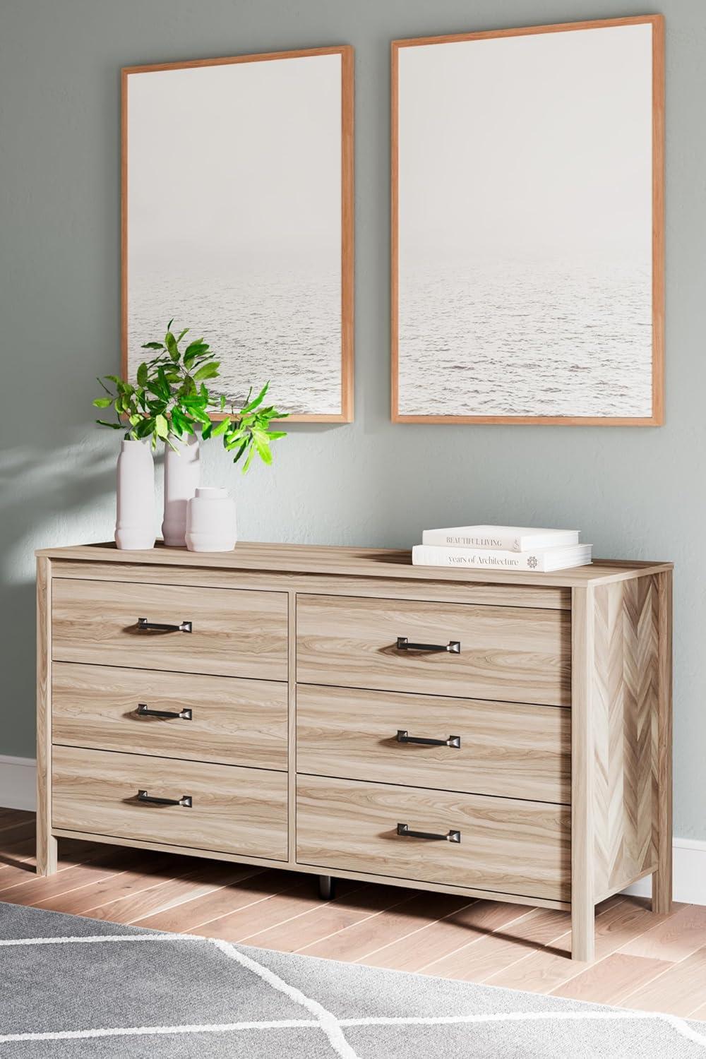 Signature Design by Ashley Battelle 6 Drawer Dresser, Tan