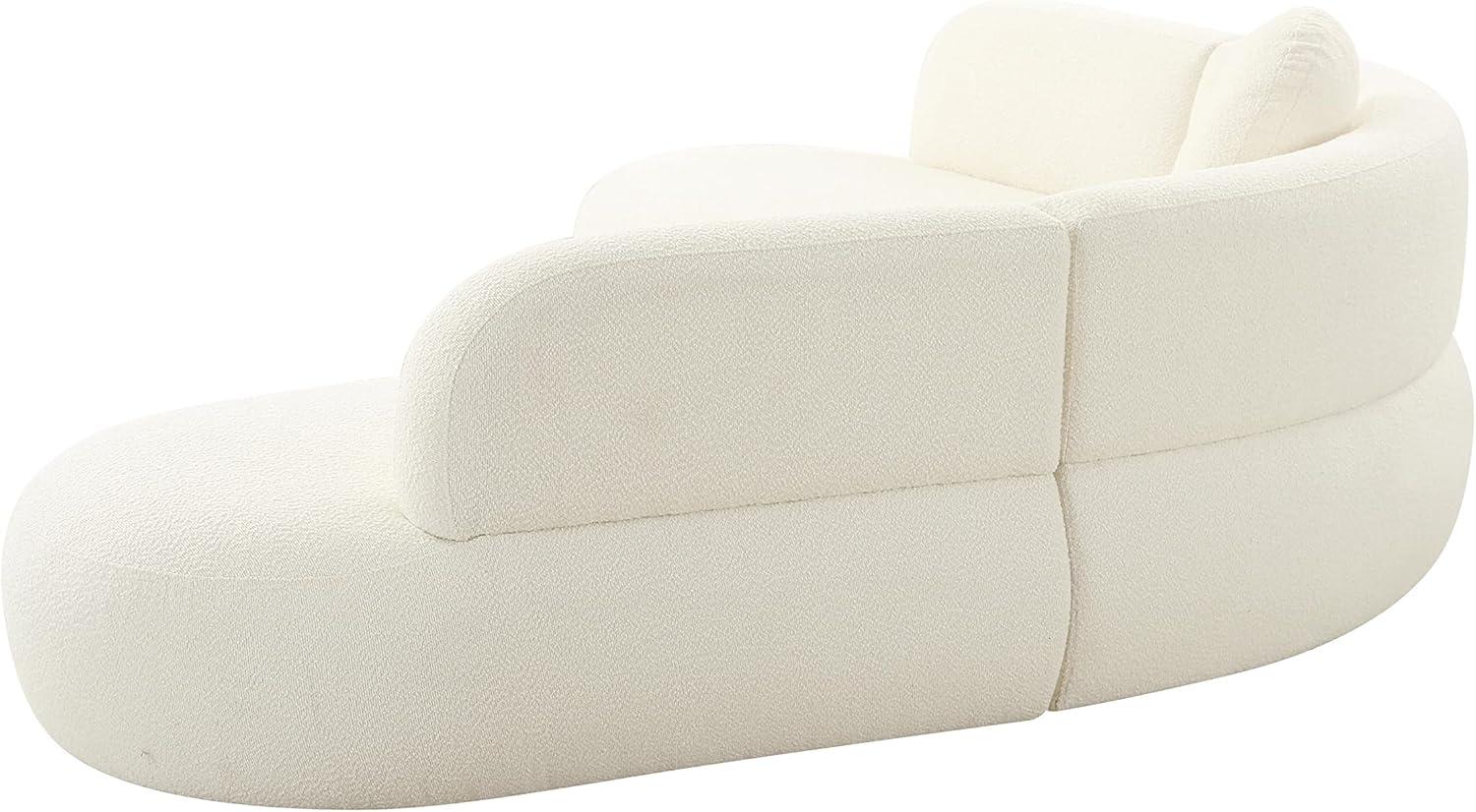 Cream Herringbone Four Piece Sectional with Ottoman