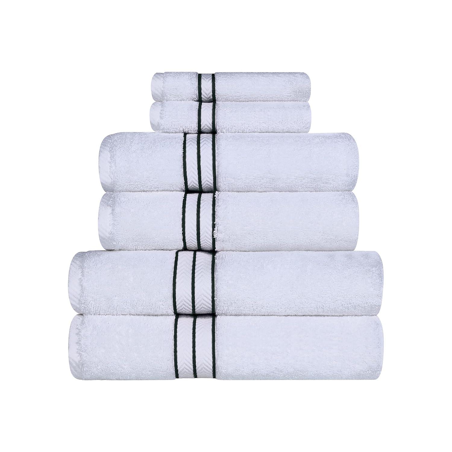 Superior 100% Turkish Cotton Plush 6-Piece Solid Highly Absorbent Towel Set, Teal