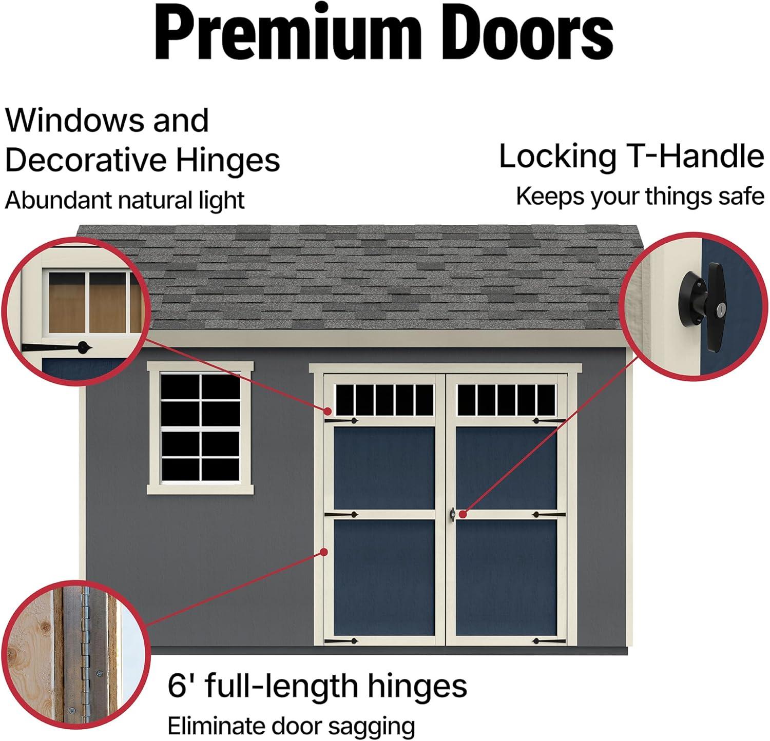 Handy Home Products Beachwood 8 ft. x 12 ft. Wood Storage Shed