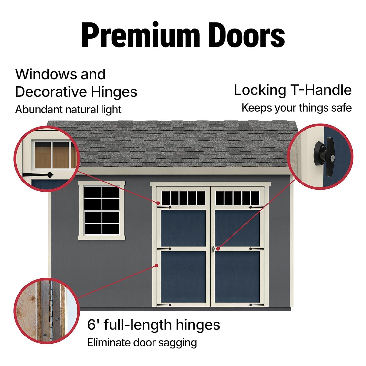 Handy Home Products Beachwood 8 ft. x 12 ft. Wood Storage Shed
