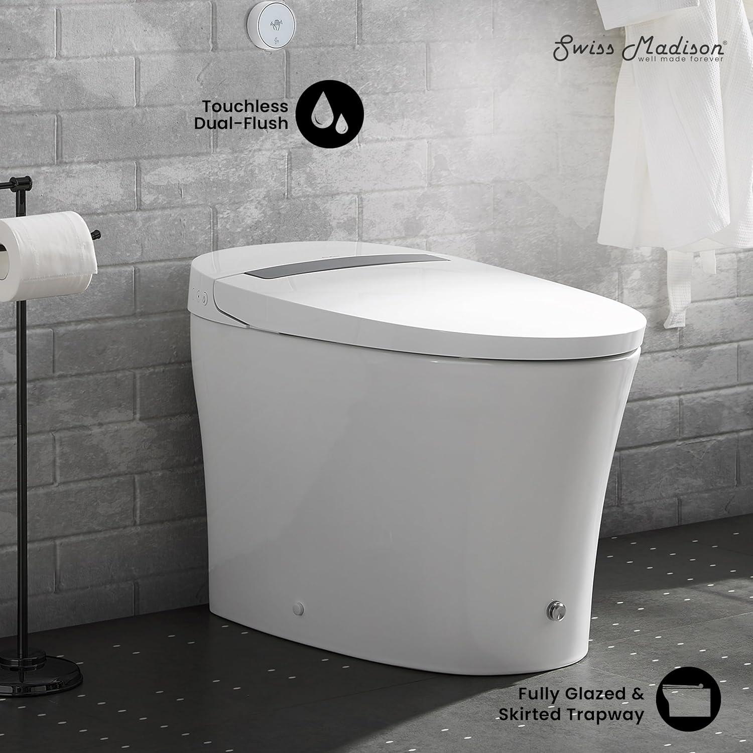 Hugo Smart Tankless Elongated Toilet, Touchless VortexÂ Dual-Flush 1.1/1.6 gpf