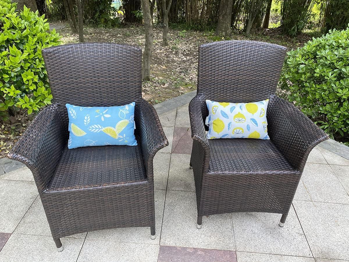 Outdoor Pillows for Lounge Chair Head Resting, Small Square Decotative Pillow with Adjustable Stripe for Recliner, Office Chair,Car Seat,Sofa Neck or Lumbar Attachment,Waterproof 2pack