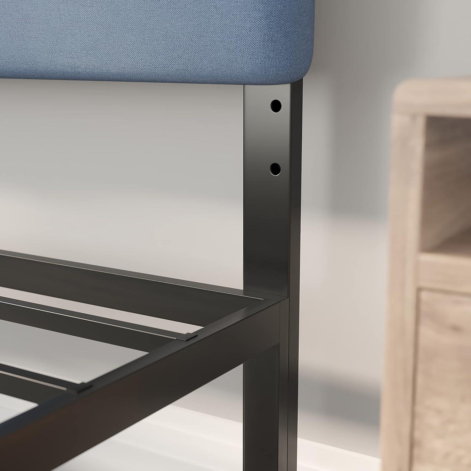 Flash Furniture Paxton Twin Channel Stitched Fabric Upholstered Headboard, Adjustable Height from  44.5" to 57.25" - Blue