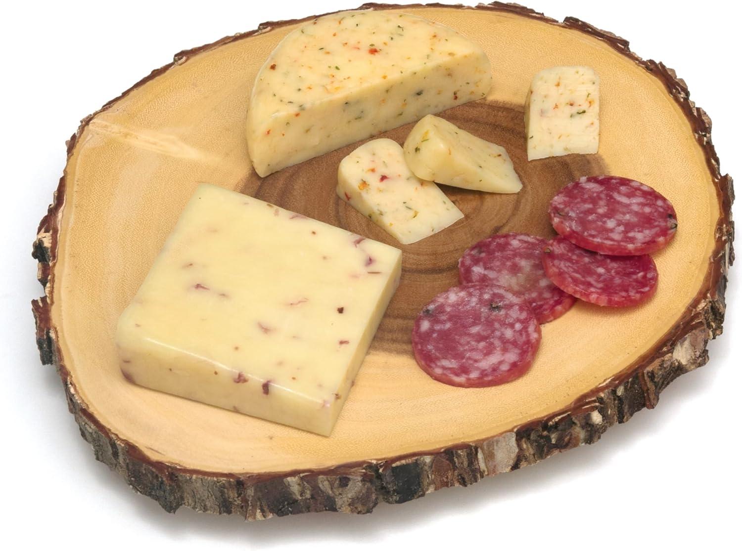 Lipper International Handcrafted Acacia Tree Bark Footed Server Platter, Small