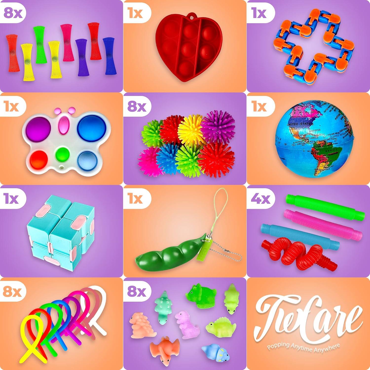 120 Pack Fidget Toys Set,Pop Sensory Party Favors Gifts for Kid Adult Boy Girl ADHD Autism Stress Relief Stocking Stuffers Autistic Bulk Goodie Bag Pinata Filler Treasure Box Classroom Prizes School