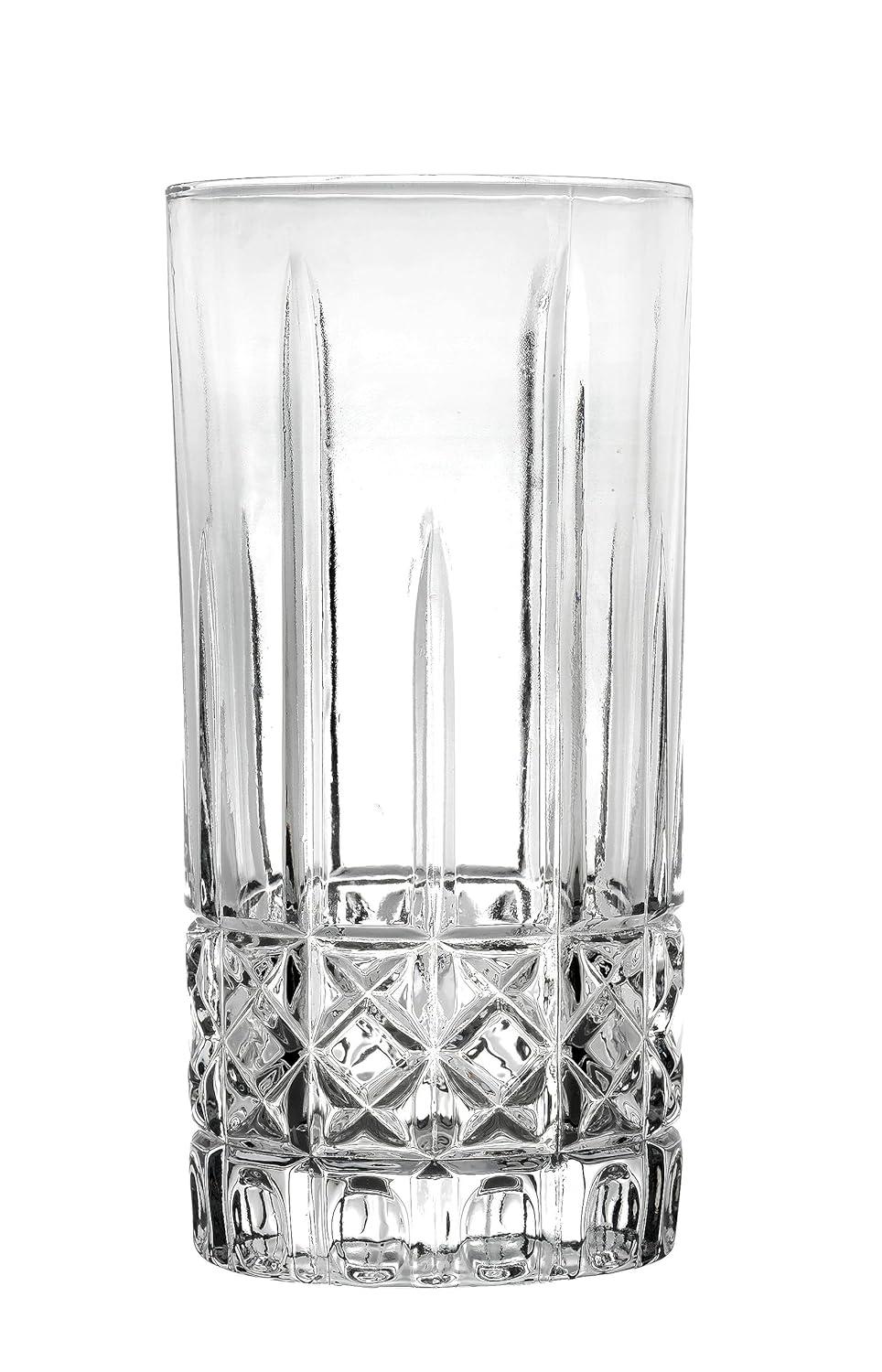 Lorren Home Trends Lorren Home Trends Tall 12 Ounce Drinking Glass-Textured Cut Glass (Set of 6)
