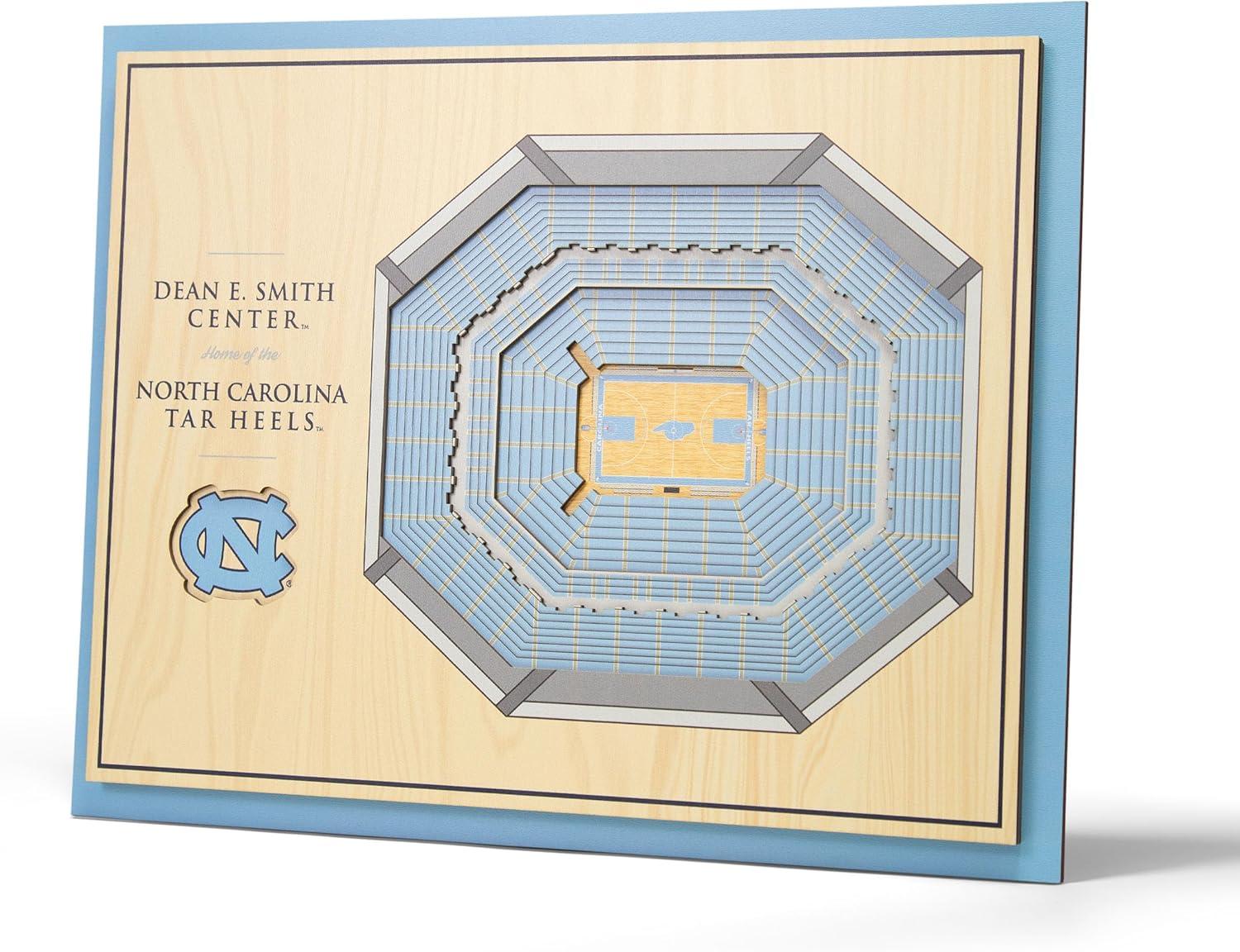 North Carolina Tar Heels 17" x 13" Team Colors 5-Layer 3D Stadium Wall Art