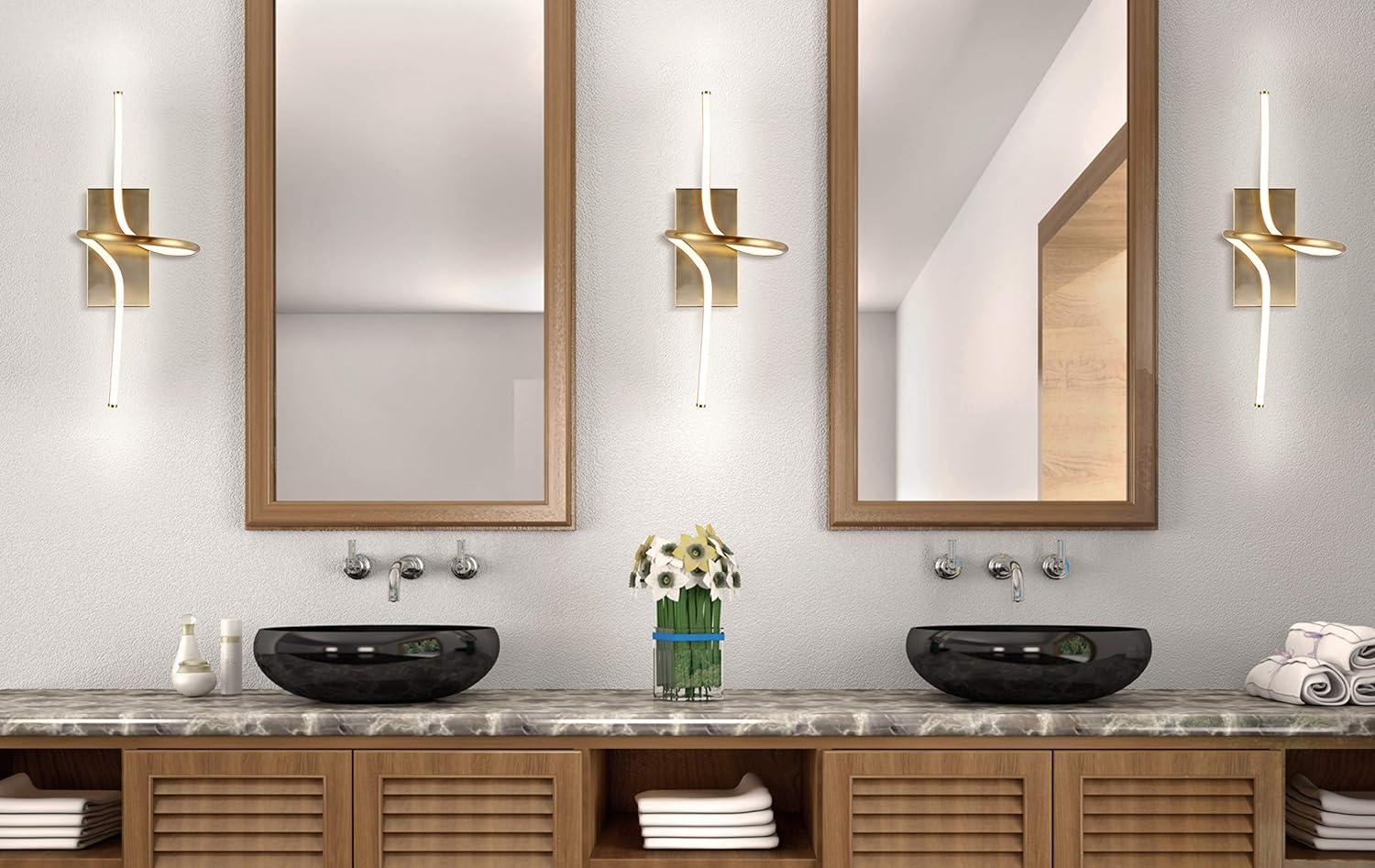 Sketch Minimalist Glam 23.5" Gold Integrated LED Vanity Sconce