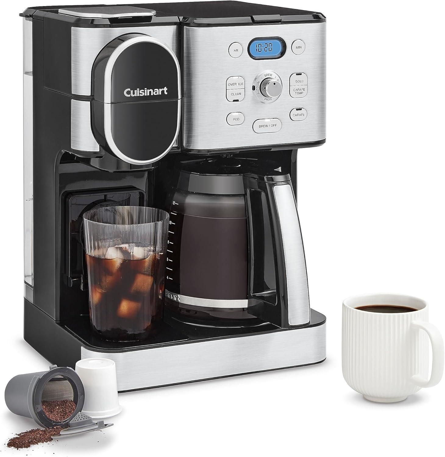 Cuisinart Coffee Center 2-in-1 Coffeemaker, 12-Cup Glass Carafe, Automatic Hot & Iced Coffee Maker, Single Server Brewer