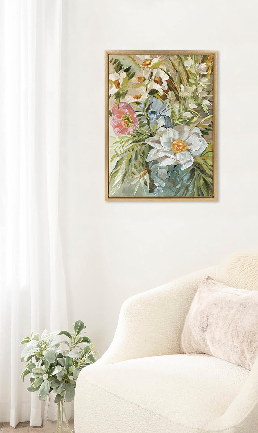 18" x 24" Sylvie Flower Garden Framed Canvas by Annie Quigley - Kate & Laurel All Things Decor