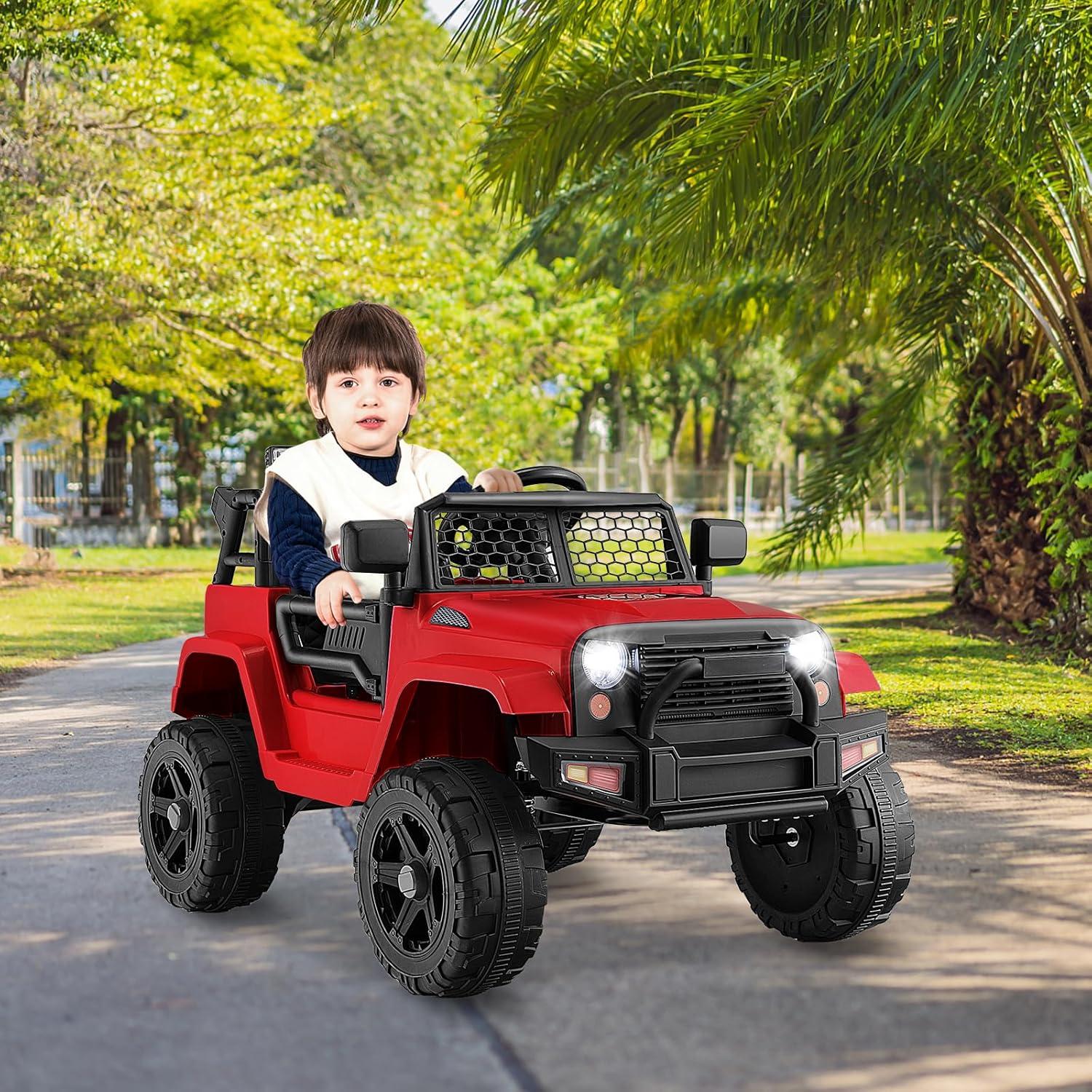 Red 12V Battery Powered Kids Truck with Remote Control