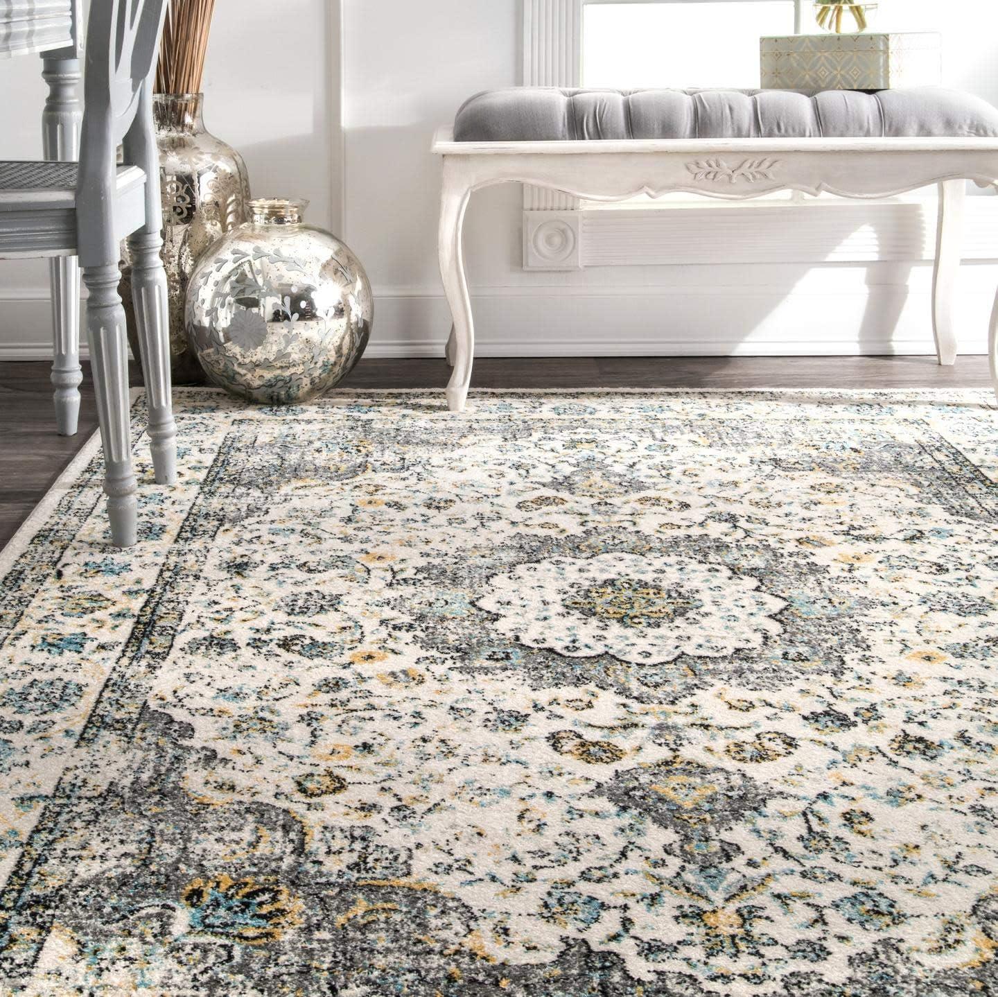2'6"x10' Verona Vintage Persian Style Runner Rug Gray - nuLOOM