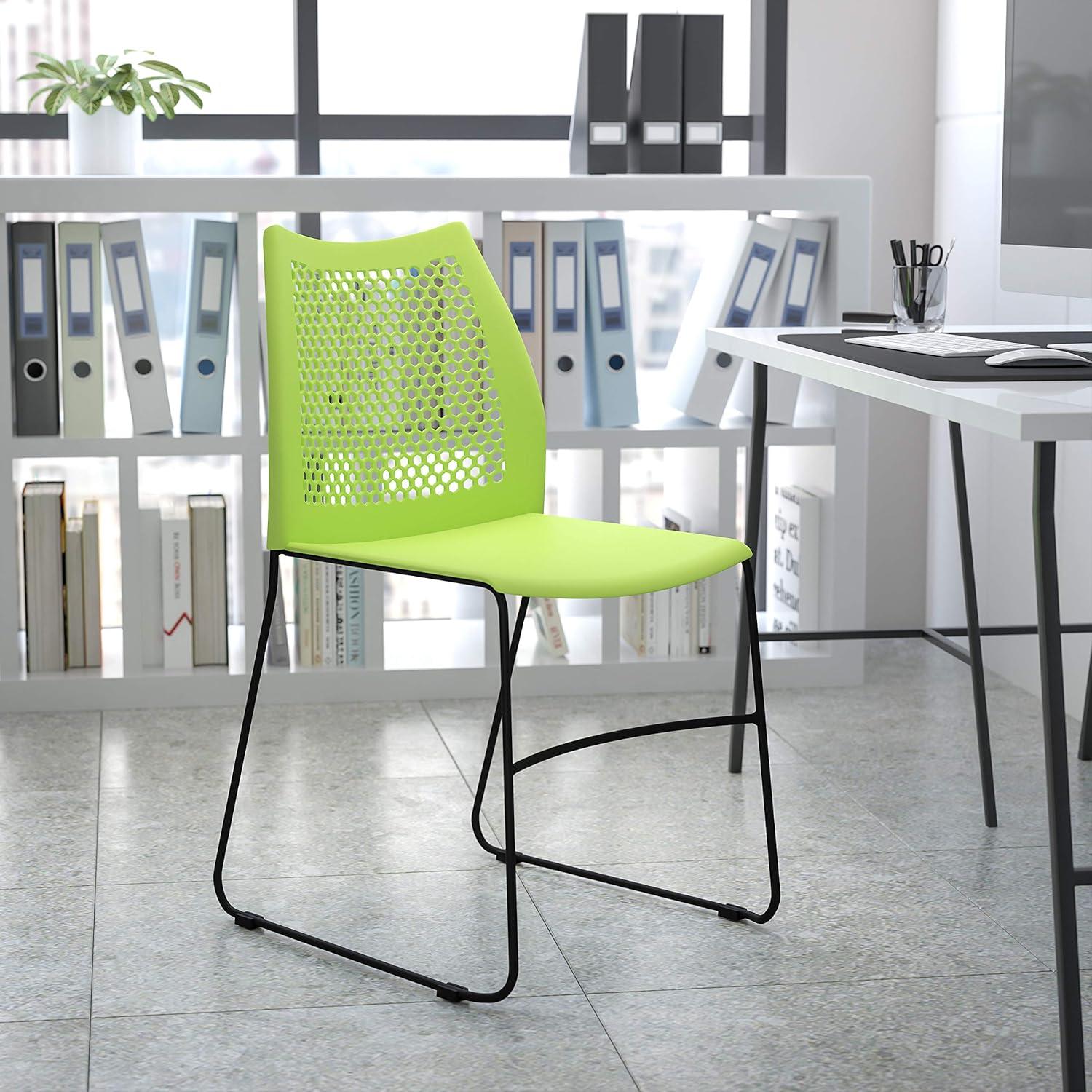 Flash Furniture Antonia 661 lb. Capacity Stack Chair with Air-Vent Back and Powder Coated Sled Base