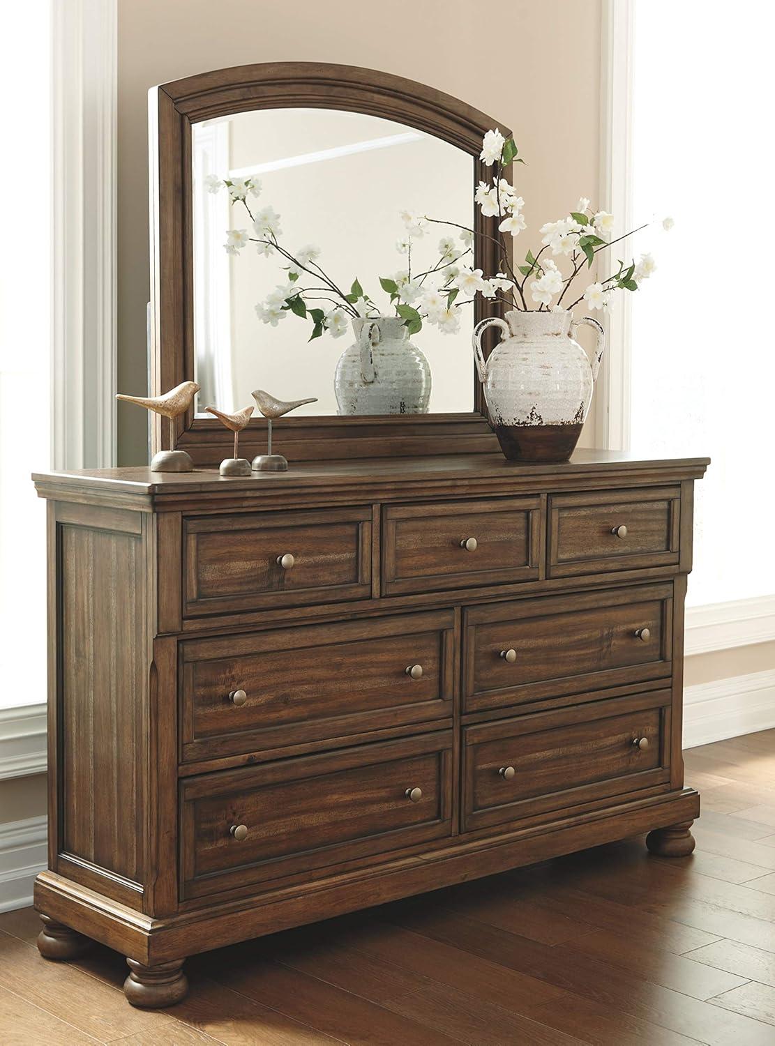 Ashley Furniture Flynnter 7 Drawer Dresser in Medium Brown