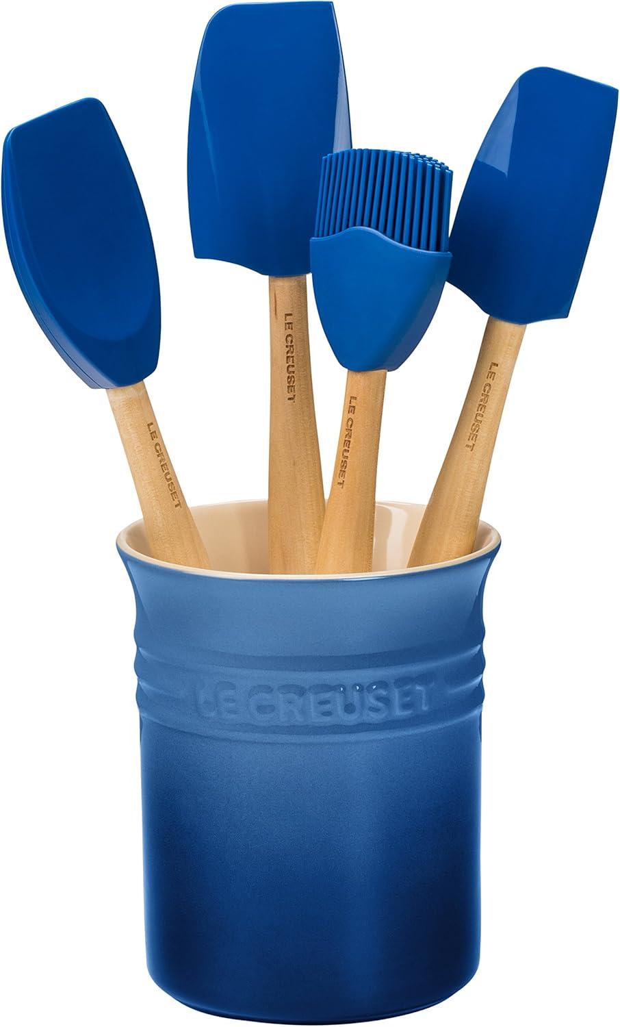 Silicone 5 piece Utensil Set with Crock