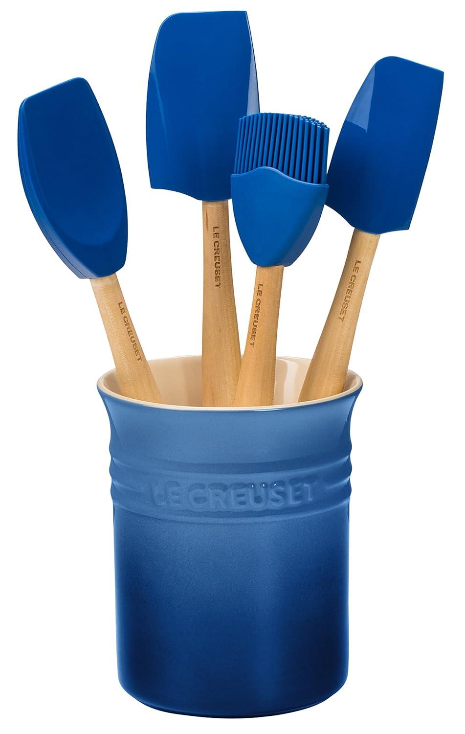 Silicone 5 piece Utensil Set with Crock