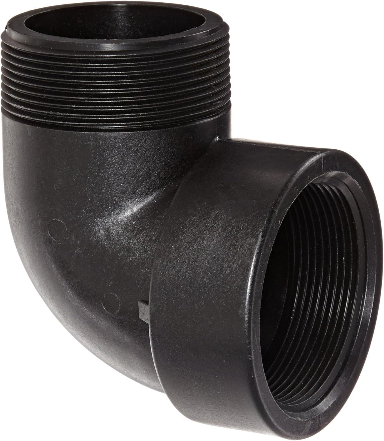 Banjo SL300-90 Polypropylene Pipe Fitting, 90 Degree Street Elbow, Schedule 80, 3" NPT Female x NPT Male