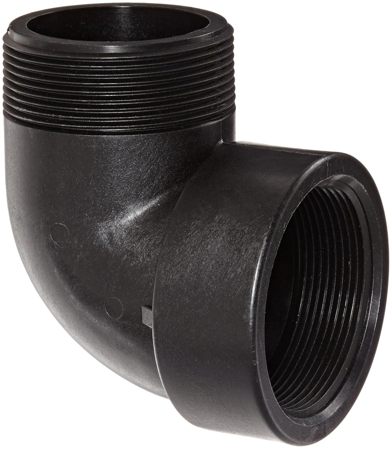 Banjo SL300-90 Polypropylene Pipe Fitting, 90 Degree Street Elbow, Schedule 80, 3" NPT Female x NPT Male