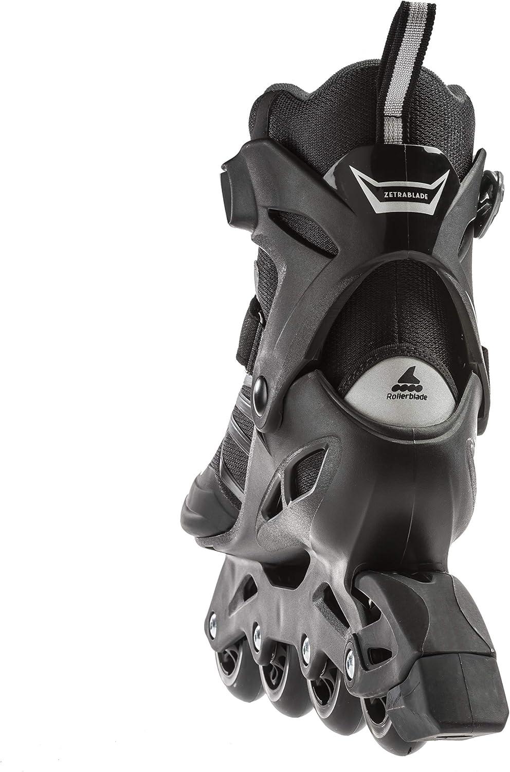 Rollerblade USA Zetrablade Mens Adult Size 12 Fitness Inline Skate, Black/Silver