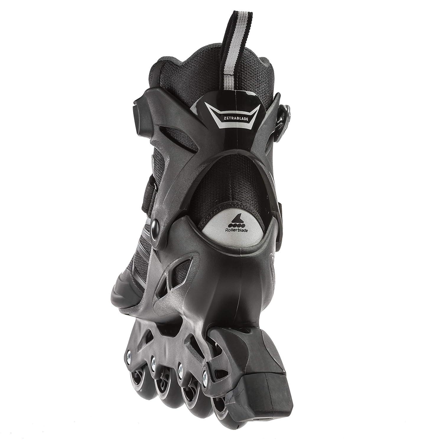 Rollerblade USA Zetrablade Mens Adult Size 12 Fitness Inline Skate, Black/Silver