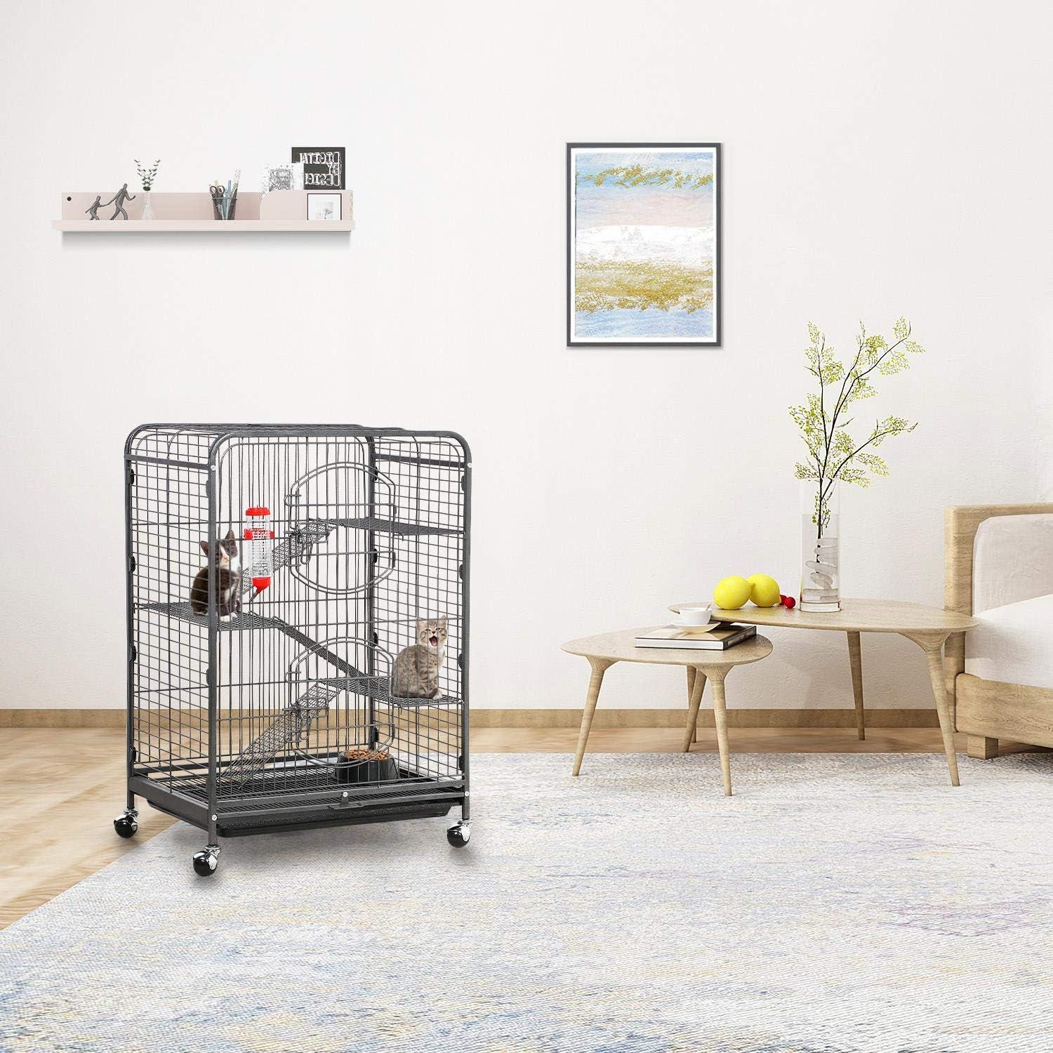 Black Metal 37'' Multi-Level Small Animal Cage