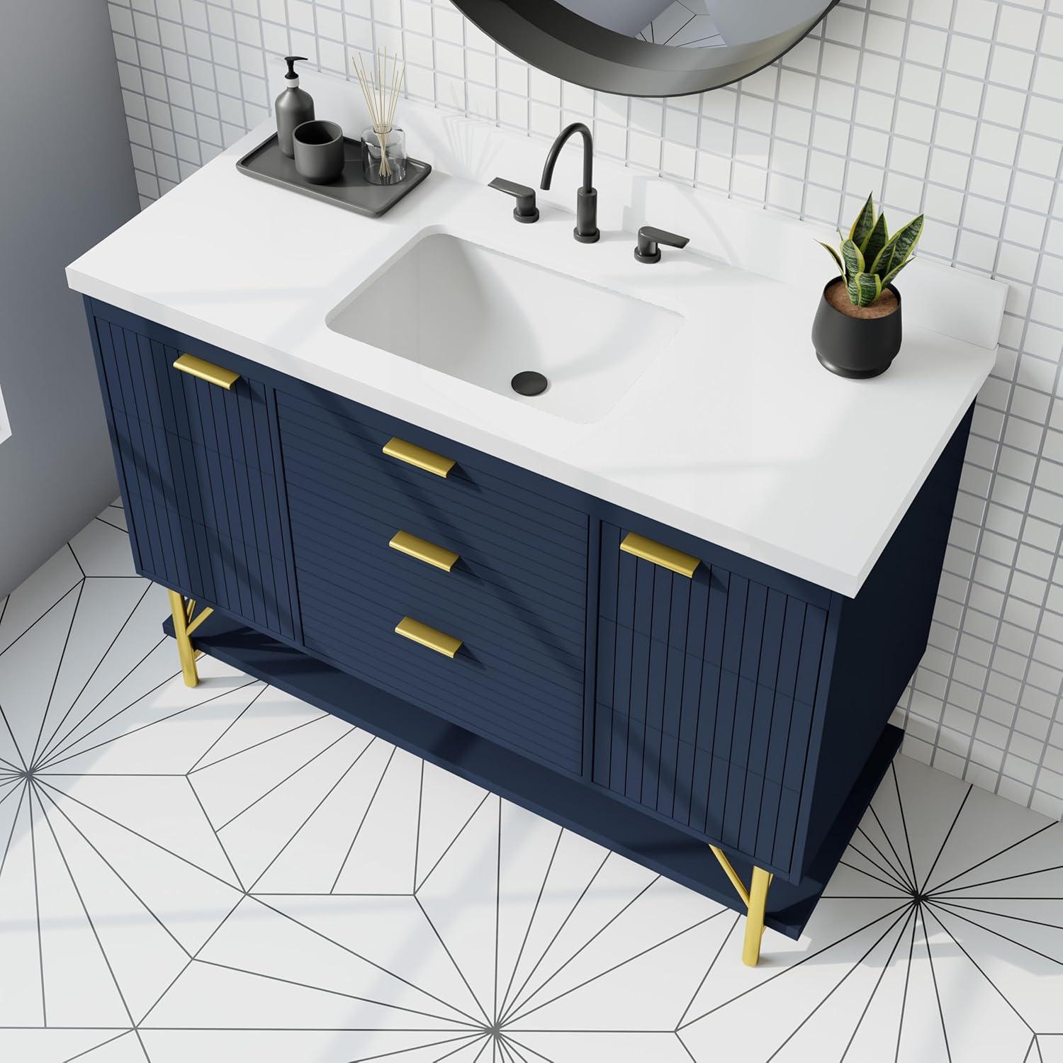 Calletano 48" Single Bathroom Vanity with Quartz Top