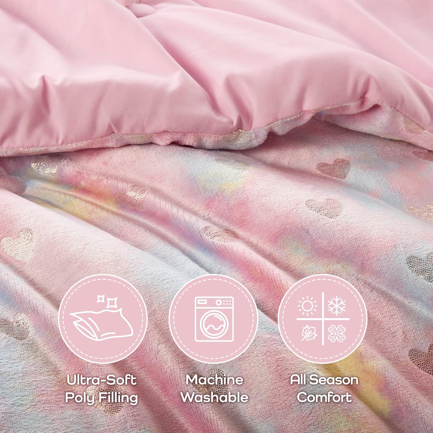 Mi Zone Rosalie Metallic Printed Plush Comforter Set