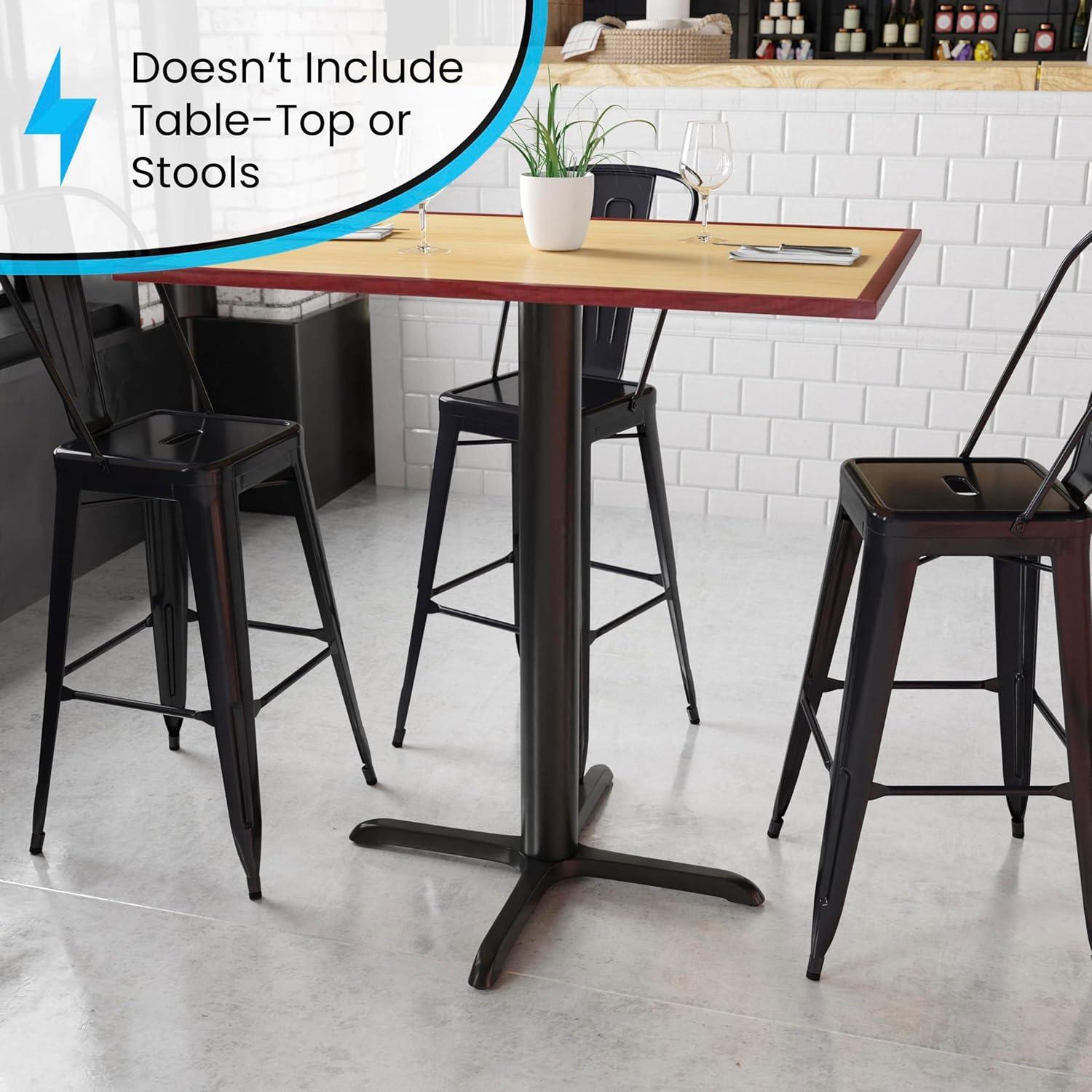 Flash Furniture Beverly 22" x 22" Restaurant Table X-Base with 3" Dia. Bar Height Column