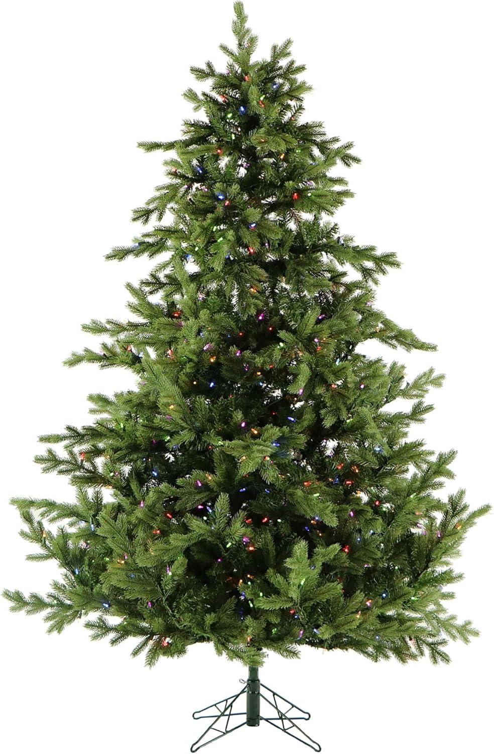 9-Ft Woodside Pine Artificial Christmas Tree with Multicolor LED Lights