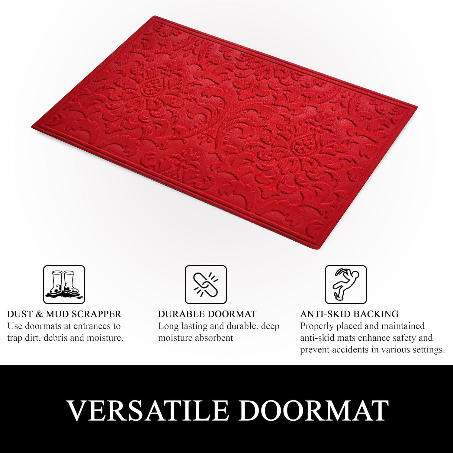 Red Polypropylene Weatherproof Slip-Resistant Outdoor Doormat