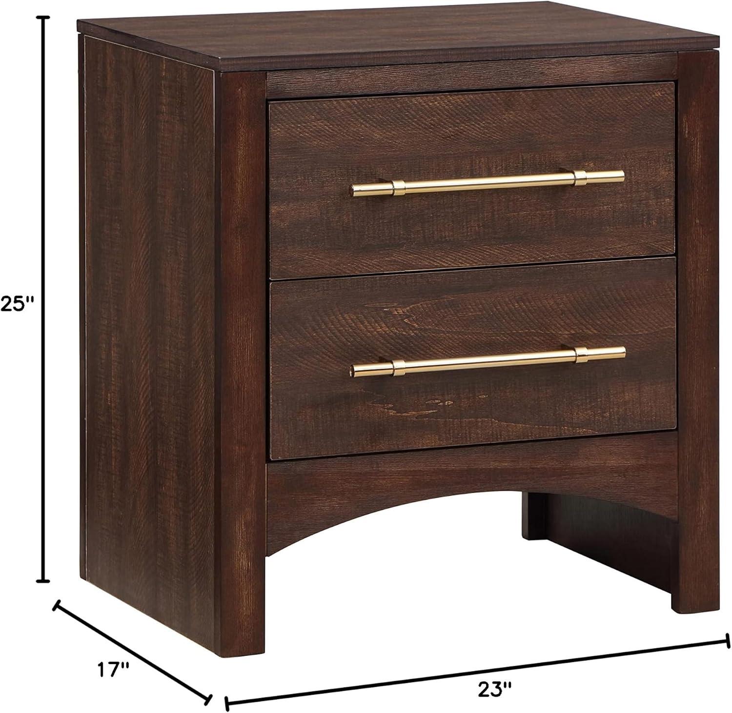 Malgan 2-Drawer Wood Nightstand, Walnut