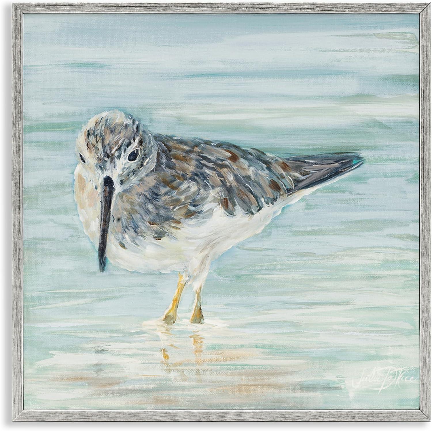 Stupell Industries Nautical Sandpiper Shallow Beach Waters Traditional Bird, 12 x 12, Design by Julie DeRice