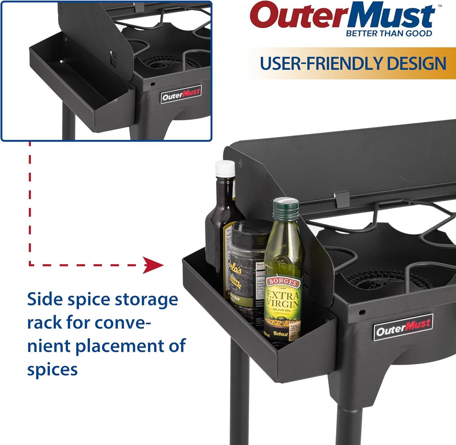 Black Double Burner Outdoor Propane Stove